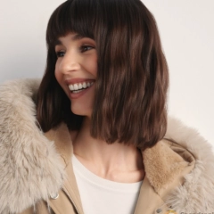 Beżowa kurtka zimowa damska