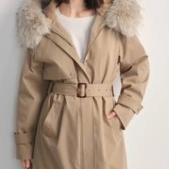 Beżowa kurtka zimowa damska