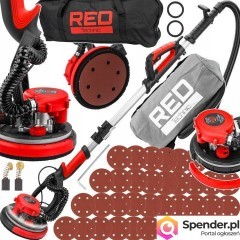 SZLIFIERKA DO GŁADZI GIPSU TYNKÓW TYNKU 2000W LED ŻYRAFA PAPIER 36 SZT