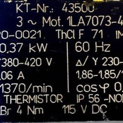 motoreduktor / przekładnia 0,37kW 19,4obr. 3fazowy HAMULEC