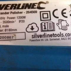 Szlifierko - polerka kątowa 1200 W, 180 mm Silverline