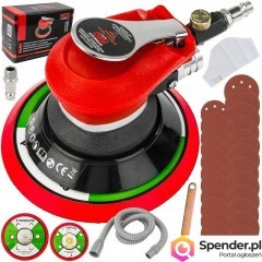SZLIFIERKA PNEUMATYCZNA OSCYLACYJNA MIMOŚRODOWA 2X PAD 150mm 125mm 24X PAPI