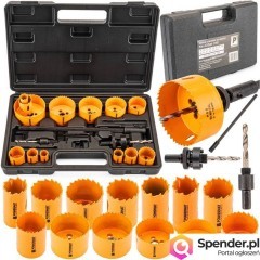 OTWORNICE BIMETAL DO METALU I DREWNA 17 SZT FREZY PM1036