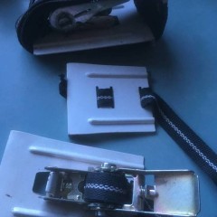 1x użyte taśmowe ściski stol. z ręcznymi napinaczaczami