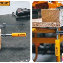 Ścisk stolarski śrubowy zacisk 200x50 mm typ f stalowy do drewna