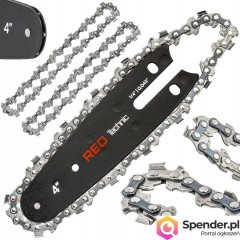 PROWADNICA DO PIŁY AKUMULATOROWEJ PILARKI 10CM 4" + 2X ŁAŃCUCH 1,4" 0.043