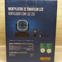 NAJTANIEJ Akumulatorowy Wentylator Ze Światłem LED + Pilot Wysyłka