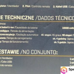 NAJTANIEJ Akumulatorowy Wentylator Ze Światłem LED + Pilot Wysyłka