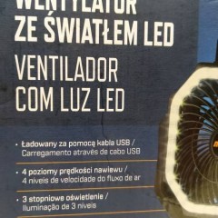 NAJTANIEJ Akumulatorowy Wentylator Ze Światłem LED + Pilot Wysyłka