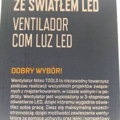 NAJTANIEJ Akumulatorowy Wentylator Ze Światłem LED + Pilot Wysyłka