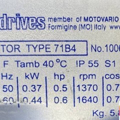 motoreduktor / przekładnia 0,37kW 55obr. 3fazowy