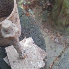 Kotwa z płytką stara Szalunki ścienne Pręt śruba od podkładu kolejowego do