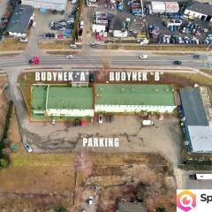 Wjazd z DK, magazyn, biura, TIR, S1-800m