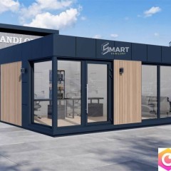 Biuro kontenerowe pawilon handlowy modułowy 6x6 mobilny kiosk PREMIUM