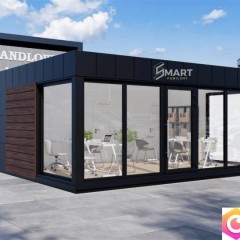 Biuro kontenerowe pawilon handlowy modułowy 6x6 mobilny kiosk PREMIUM