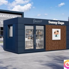 Kontener Biurowy Usługowy Socjalny Handlowy / Pawilon Kosmetyczny 7x3 z wc