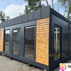 Pawilon, kontener 600x600cm usługowy, biurowy, fryzjerski, gastronomiczny