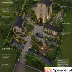 Renesansowy dom z ogrodem o zachodzie słońca na własnej wyspie